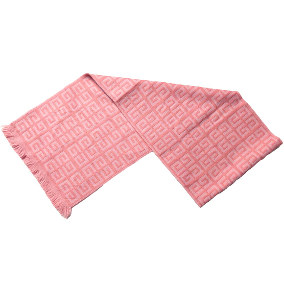 GIVENCHY Pink Monogram G Print Wool Scarf Pre-owned - Picture 1 of 12